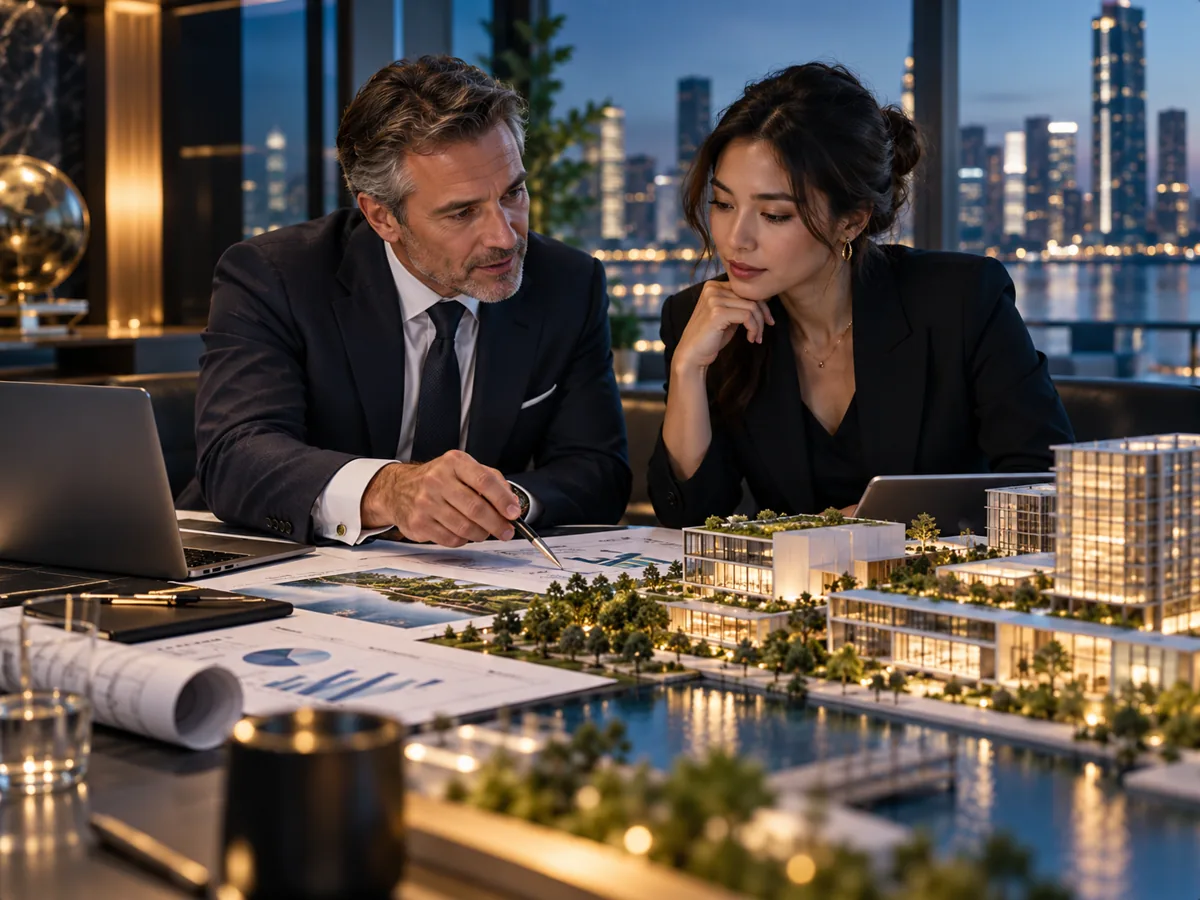 Founder and adviser refining a business financing plan
