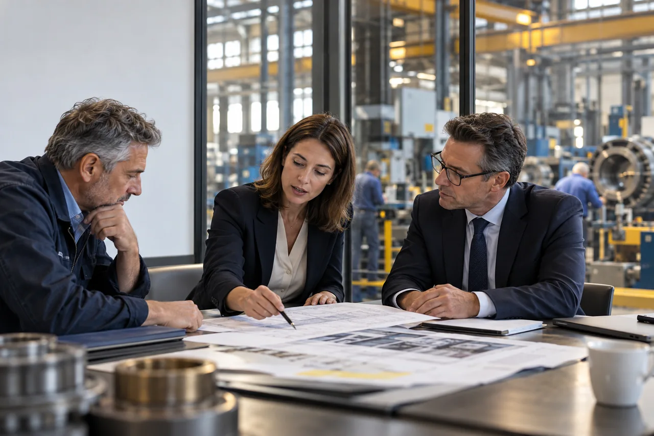 Executives working through a corporate restructuring