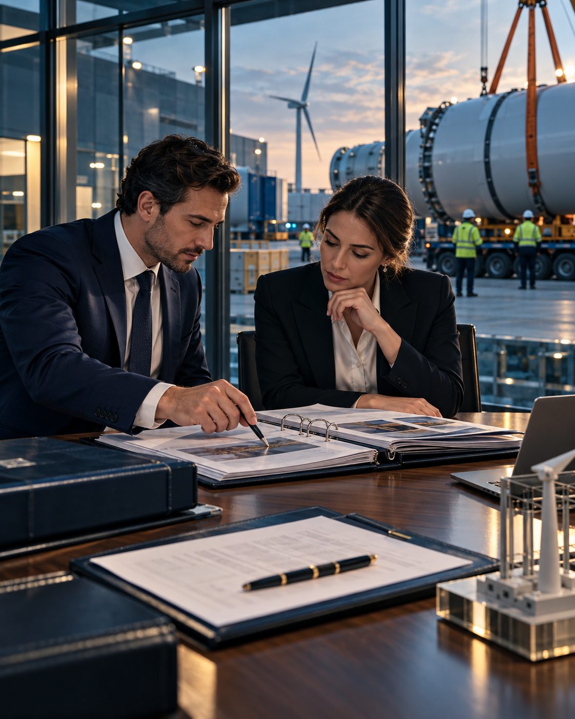 Credit advisers inspect an industrial asset and its security documentation